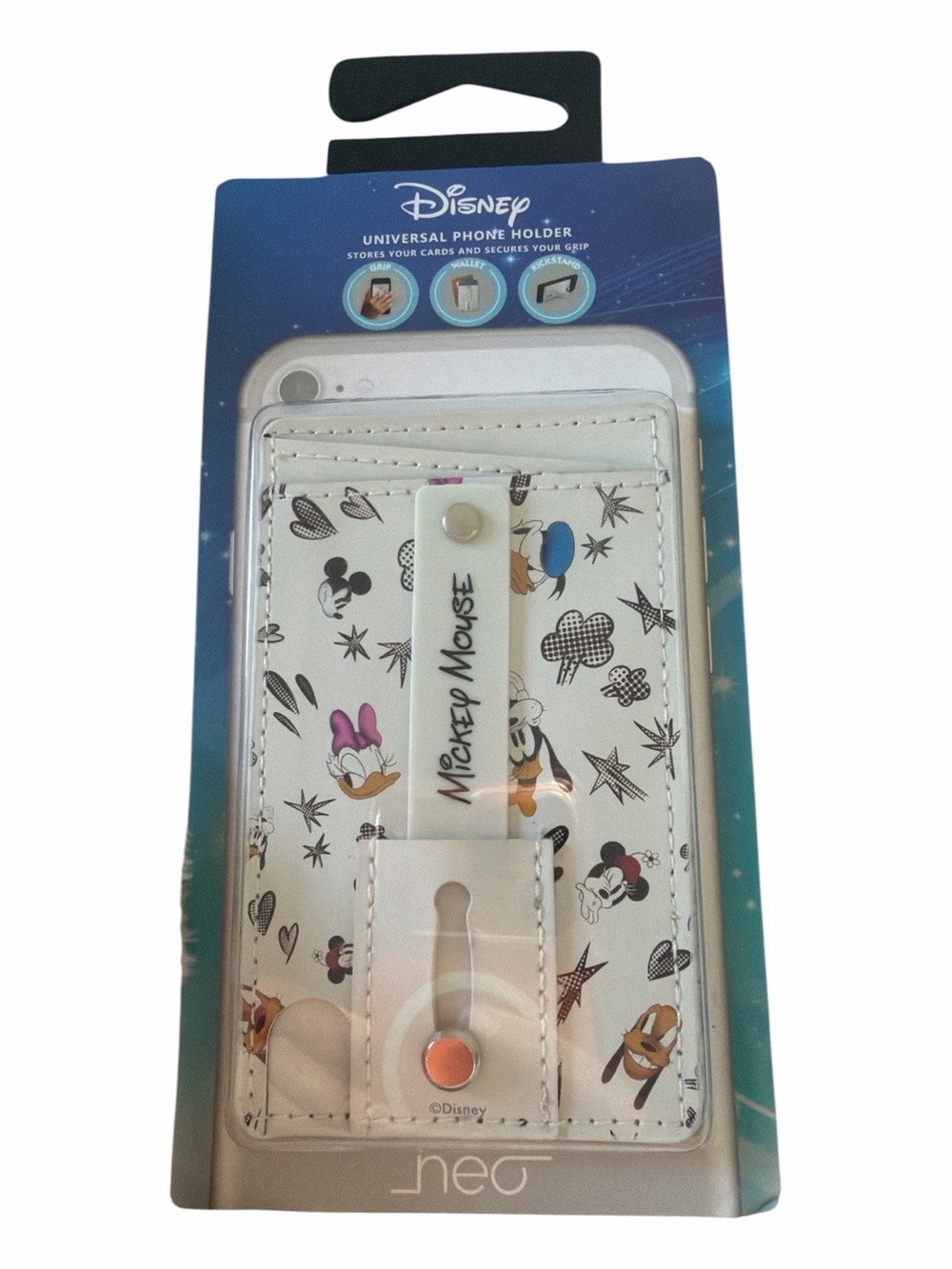 Disney Phone Wallet Grip Fab Five Characters Organizer Card Holder  NWT